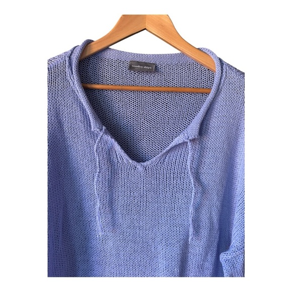 Wooden Ships V Neck slouchy Cotton Knit Sweater Size S/M - Picture 2 of 9